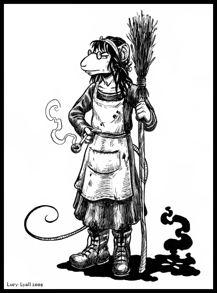 Hazel with broom